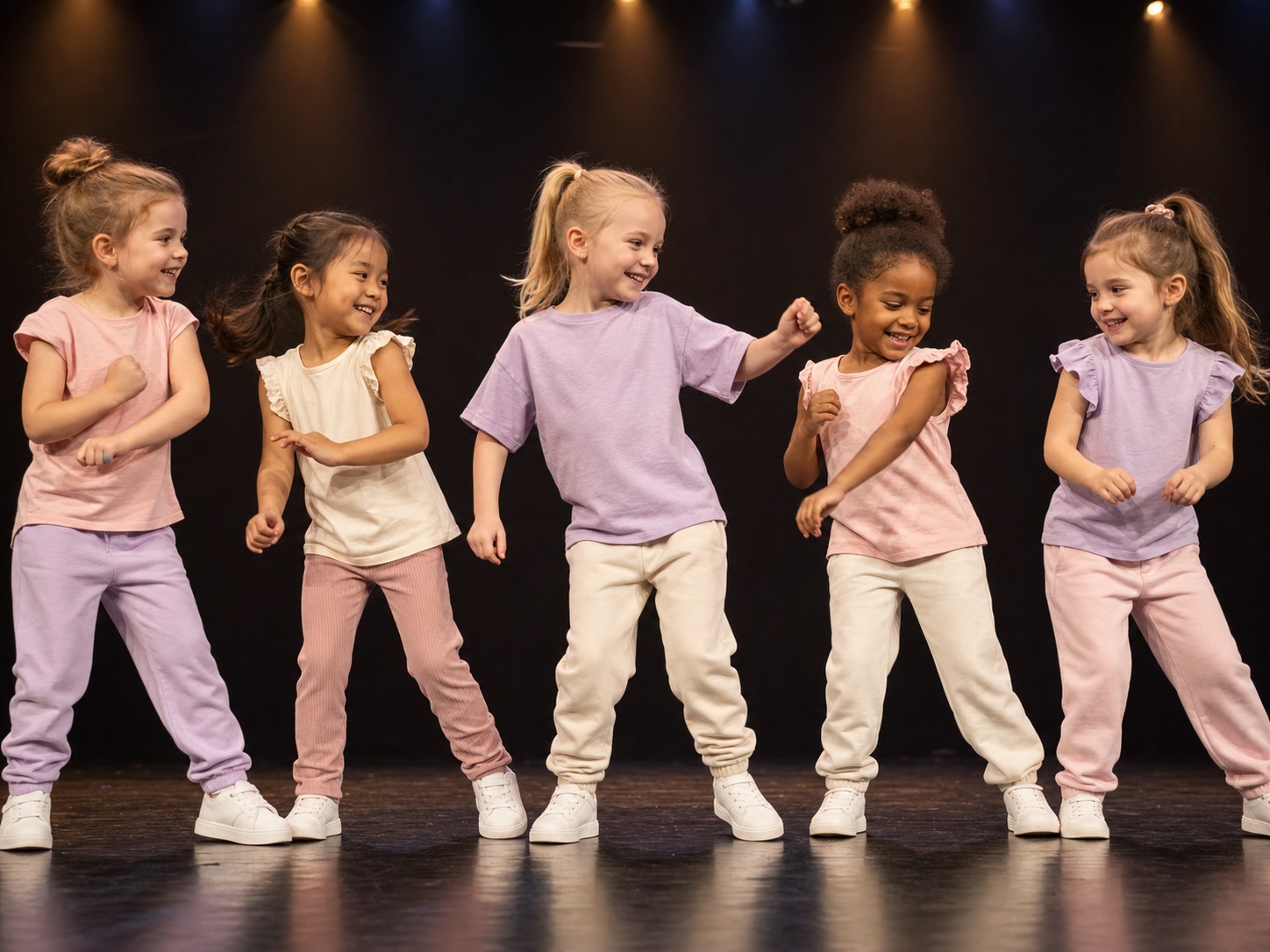Kleuters dansen samen tijdens een vrolijke dansles